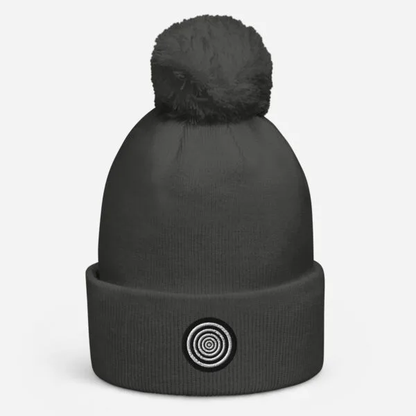 “The Target” Pom-pom Beanie - Grey - Image 3