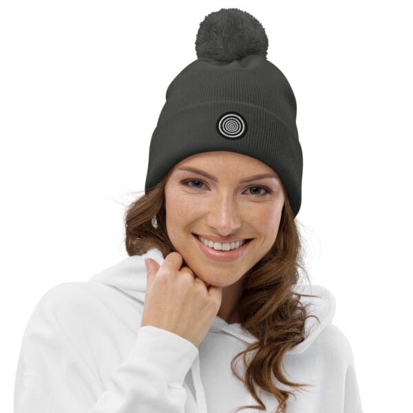 “The Target” Pom-pom Beanie - Grey - Image 5
