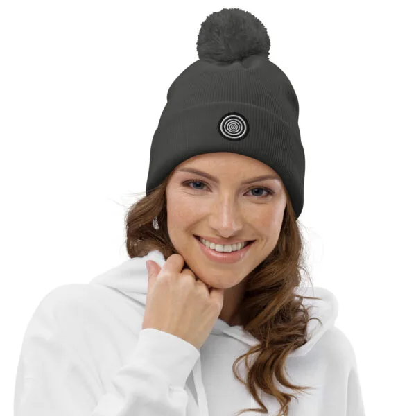 “The Target” Pom-pom Beanie - Grey - Image 5