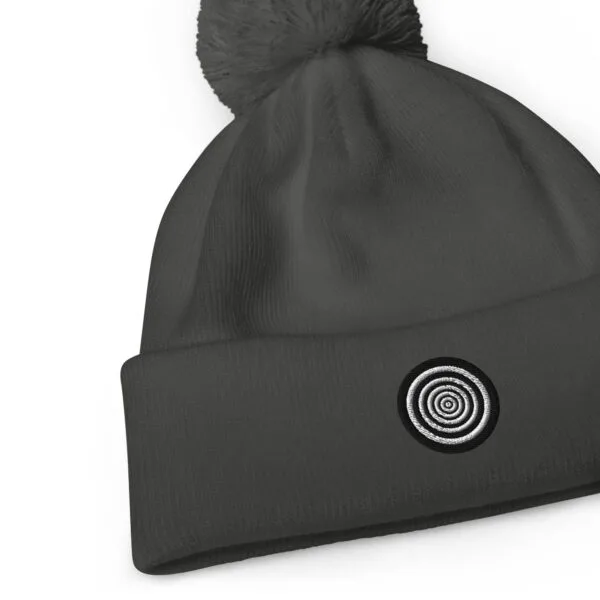 “The Target” Pom-pom Beanie - Grey - Image 2