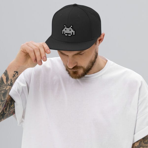 “The Space Invader” Snapback Cap - Black - Image 2