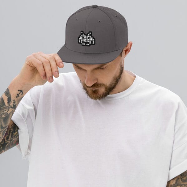 “The Space Invader” Snapback Cap - Grey - Image 2