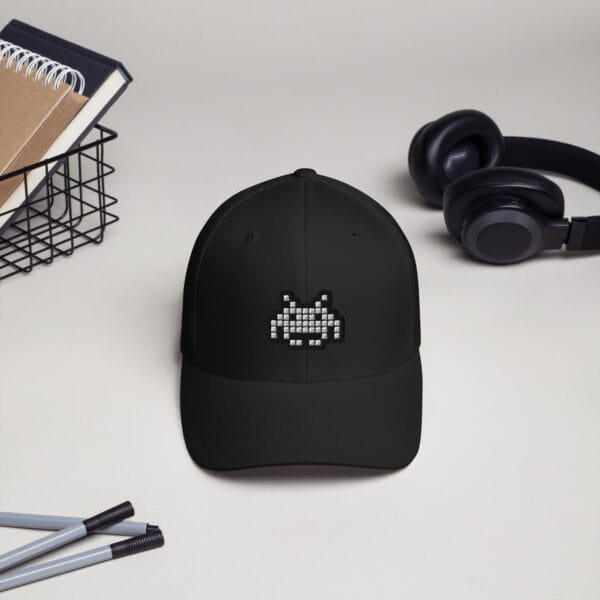 “The Space Invader” Flexfit Cap - Black - Image 9