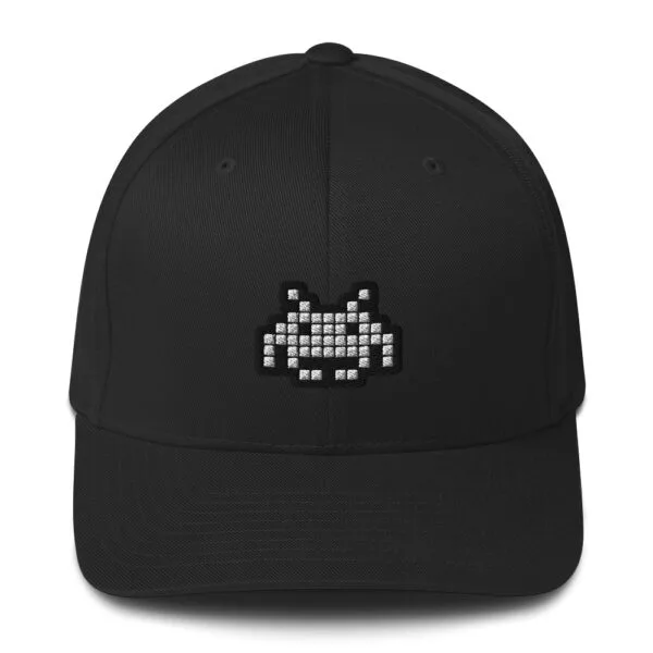 “The Space Invader” Flexfit Cap - Black - Image 8