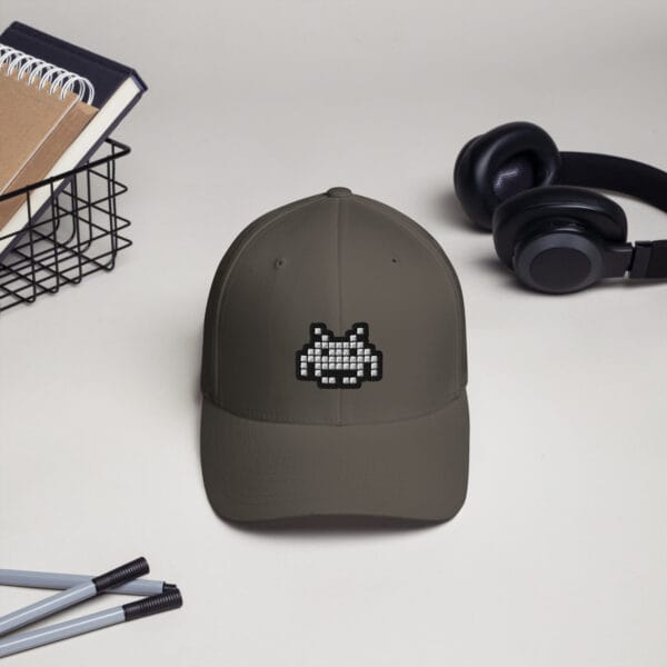 “The Space Invader” Flexfit Cap - Dark Grey - Image 7
