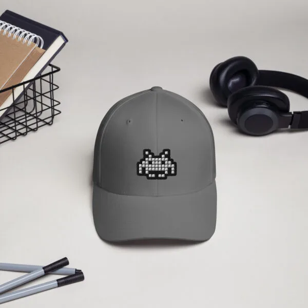 “The Space Invader” Flexfit Cap - Grey - Image 9