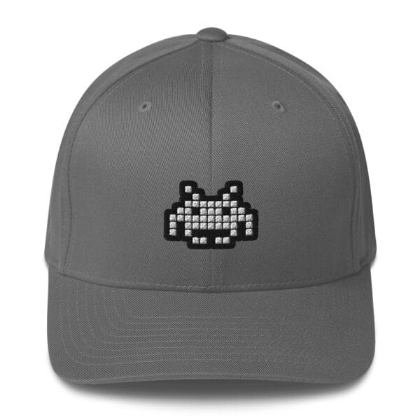 “The Space Invader” Flexfit Cap - Grey - Image 4