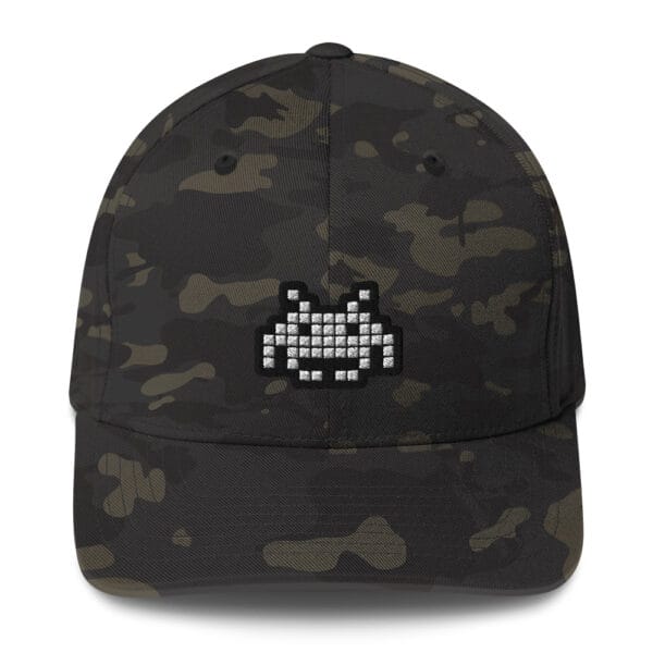 “The Space Invader” Flexfit Cap - Dark Camo - Image 7