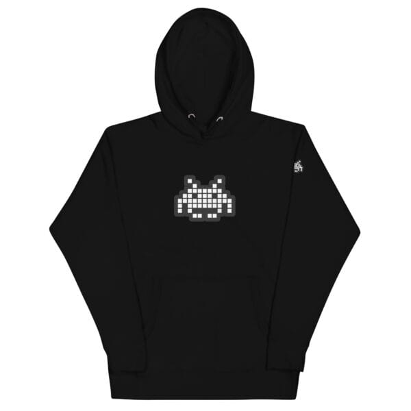 “The Space Invader” Premium Hoodie - Black - Image 8