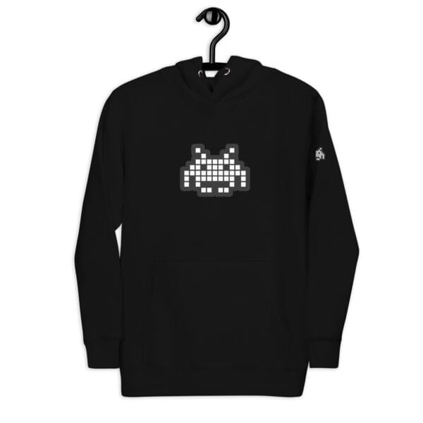 “The Space Invader” Premium Hoodie - Black - Image 13