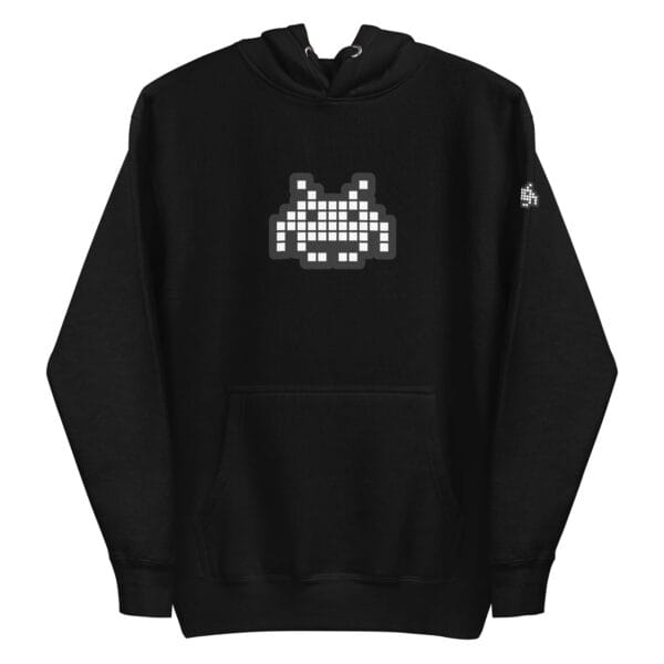 “The Space Invader” Premium Hoodie - Black - Image 12
