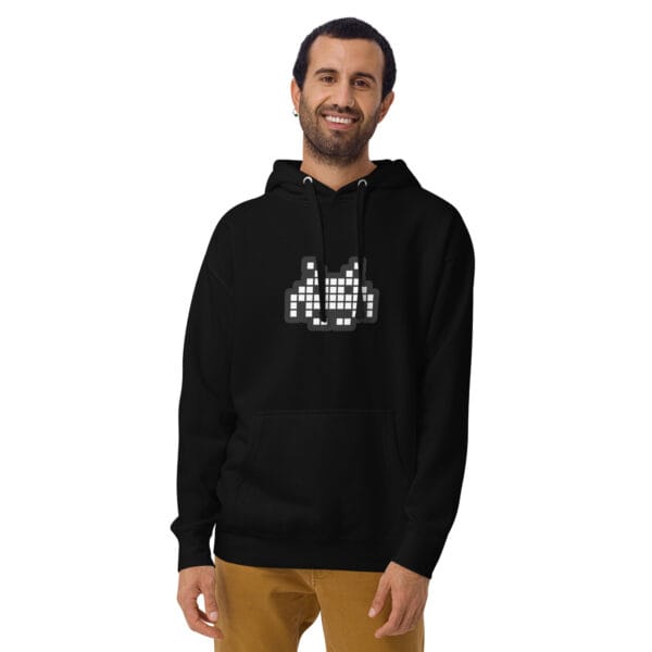 “The Space Invader” Premium Hoodie - Black - Image 11