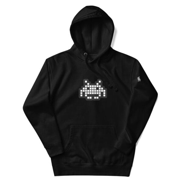 “The Space Invader” Premium Hoodie - Black - Image 9