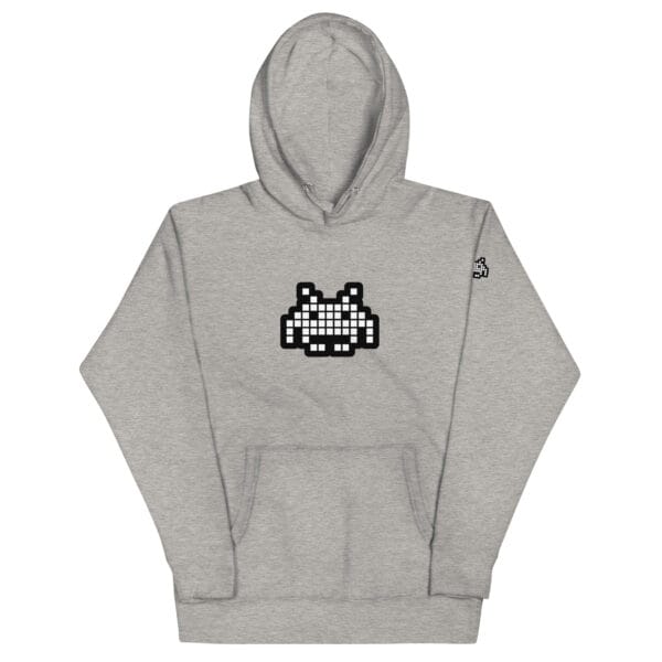 “The Space Invader” Premium Hoodie - Grey - Image 12