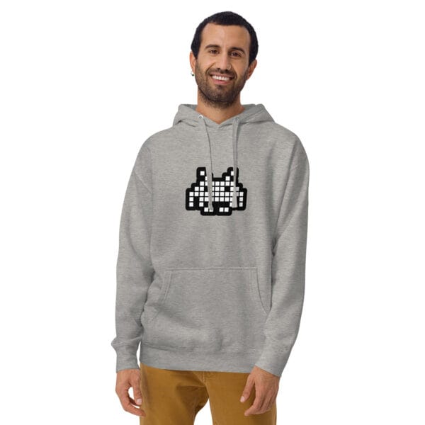 “The Space Invader” Premium Hoodie - Grey - Image 14