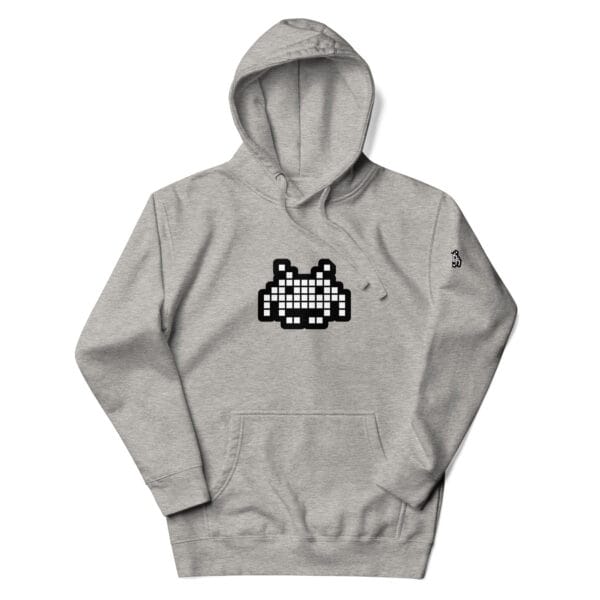 “The Space Invader” Premium Hoodie - Grey - Image 6