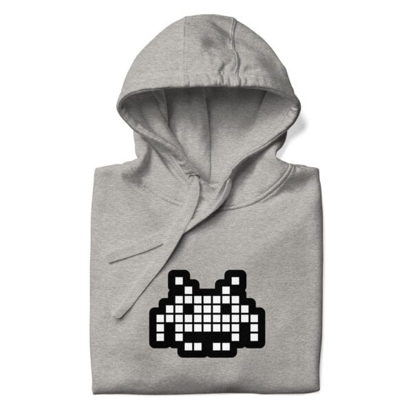 “The Space Invader” Premium Hoodie - Grey - Image 5