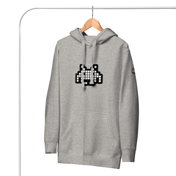 “The Space Invader” Premium Hoodie - Grey - Image 2