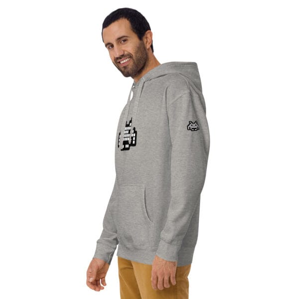 “The Space Invader” Premium Hoodie - Grey - Image 15