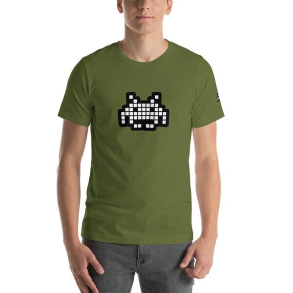 “The Space Invader” Premium T-Shirt - Olive Green - Image 6