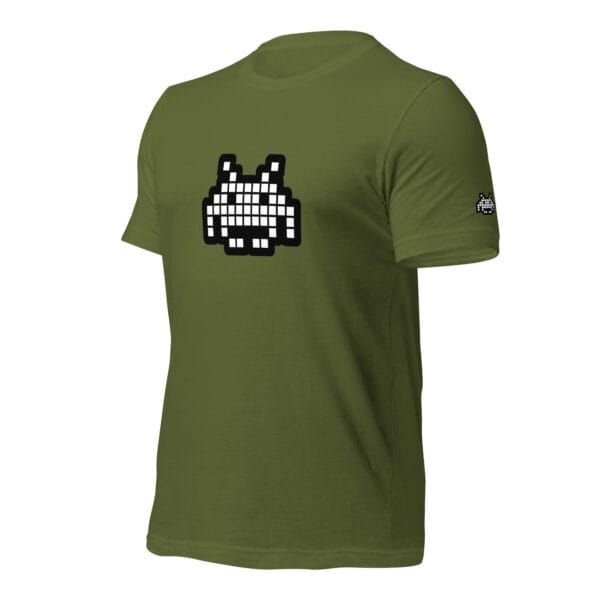 “The Space Invader” Premium T-Shirt - Olive Green - Image 2